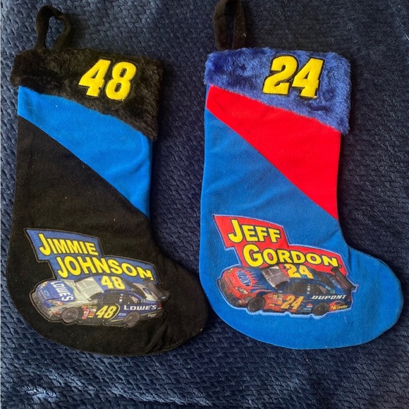 Vintage NASCAR Christmas Stockings Jeff Gordon and Jimmie Johnson - Picture 3 of 8